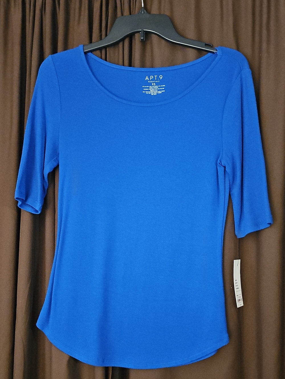 Apt. 9 Bright Blue Scoop Neck Short Sleeve Tee